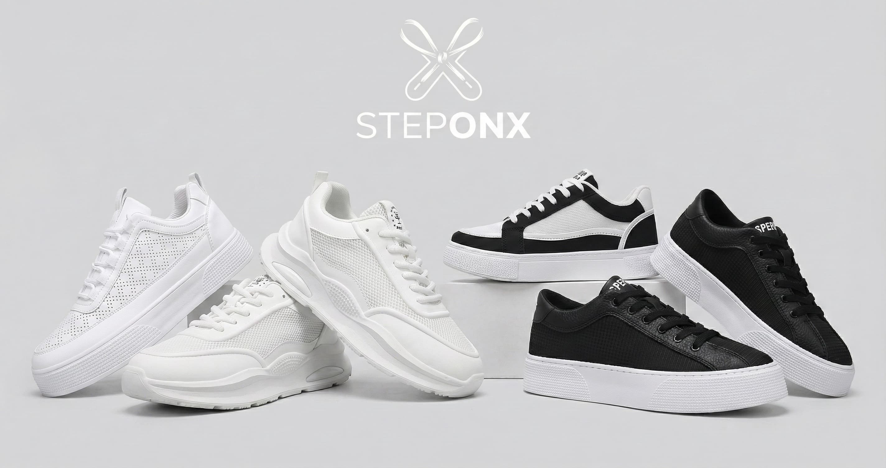 SteponX — sneakers in white and black